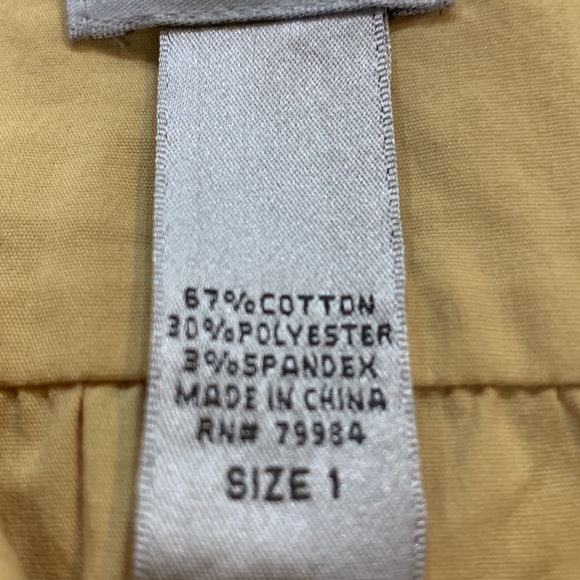 Chico’s size 1 (med/lg) soft gold cotton/poly/spandex fabric 3/4 sleeves blouse - Picture 10 of 11